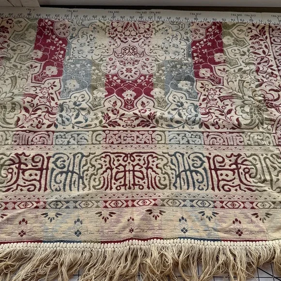 Vintage Woven Tapestry Throw / Wall Hanging – Warrior on Camel & Palm Trees– MCM